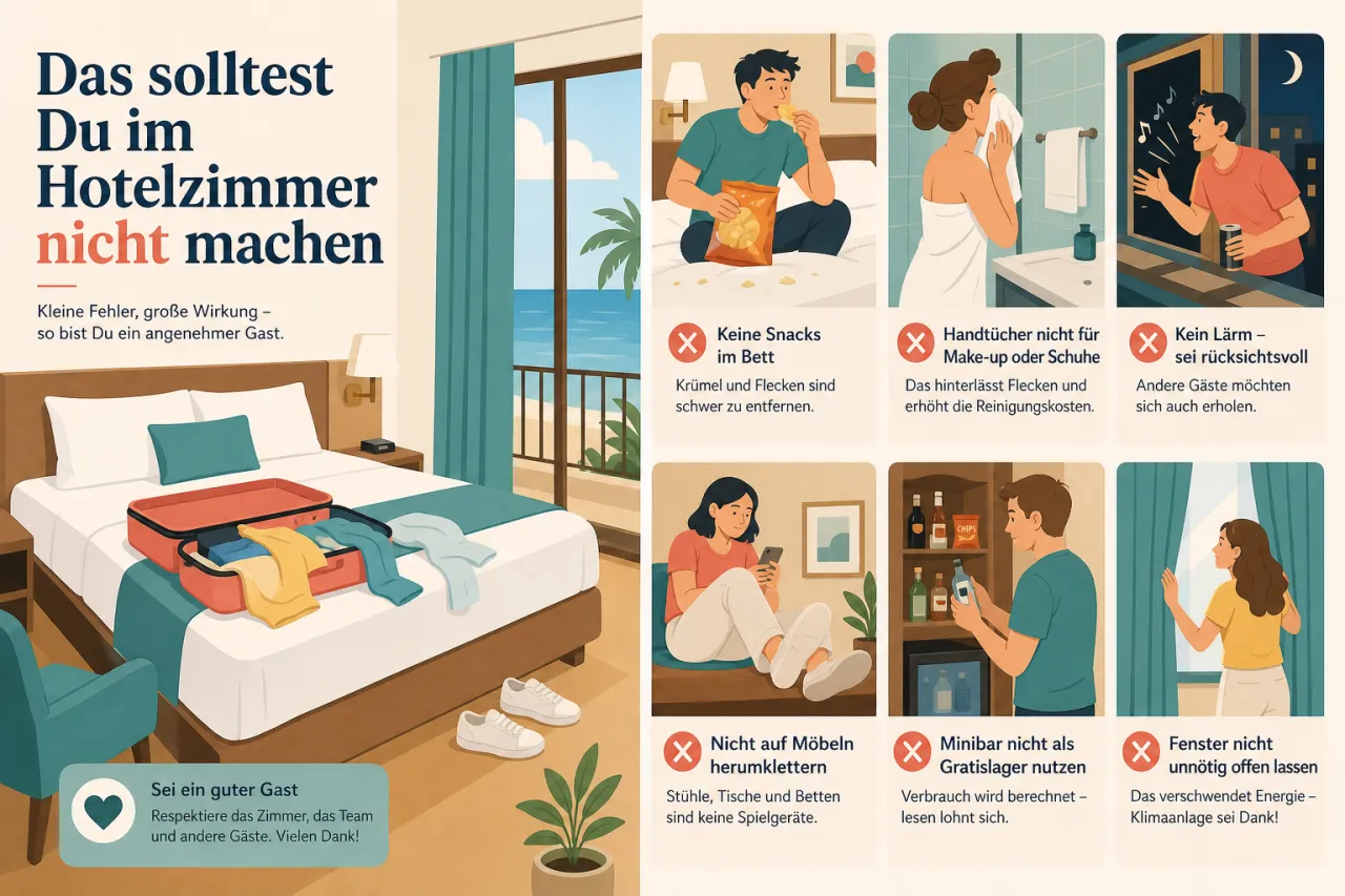 Das solltest Du im Hotelzimmer nicht machen