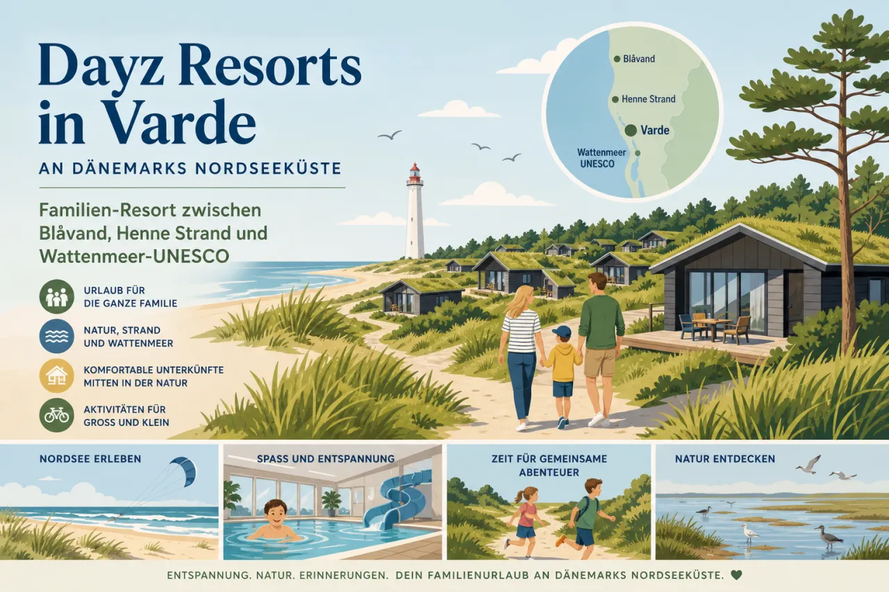 Dayz Resorts in Varde an Dänemarks Nordseeküste — Familien-Resort zwischen Blåvand, Henne Strand und Wattenmeer-UNESCO
