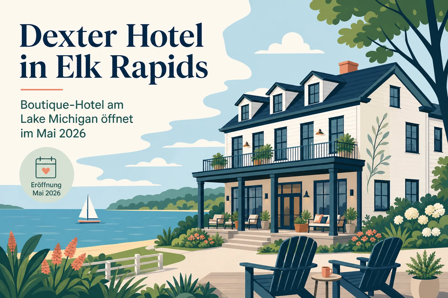 Dexter Hotel in Elk Rapids: Boutique-Hotel am Lake Michigan öffnet im Mai 2026