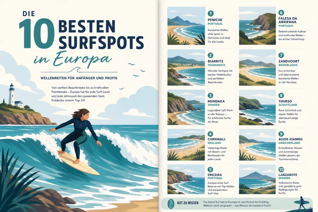 Die 10 besten Surfspots in Europa – Wellenreiten für Anfänger und Profis