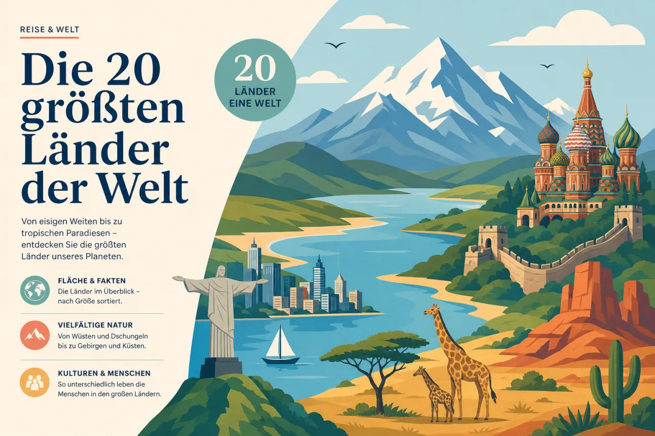 Die 20 größten Länder der Welt