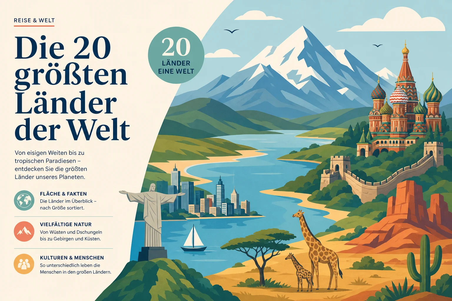 Die 20 größten Länder der Welt