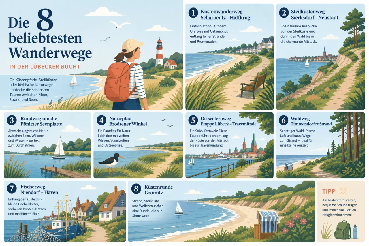 Die 8 beliebtesten Wanderwege in der Lübecker Bucht