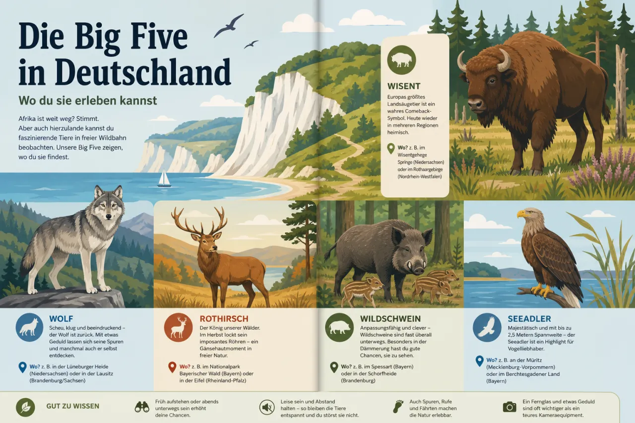 Die Big Five in Deutschland – Wo du sie erleben kannst