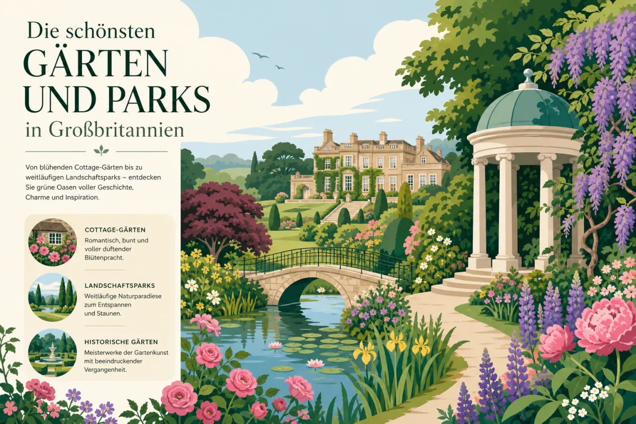 Die schönsten Gärten und Parks in Großbritannien