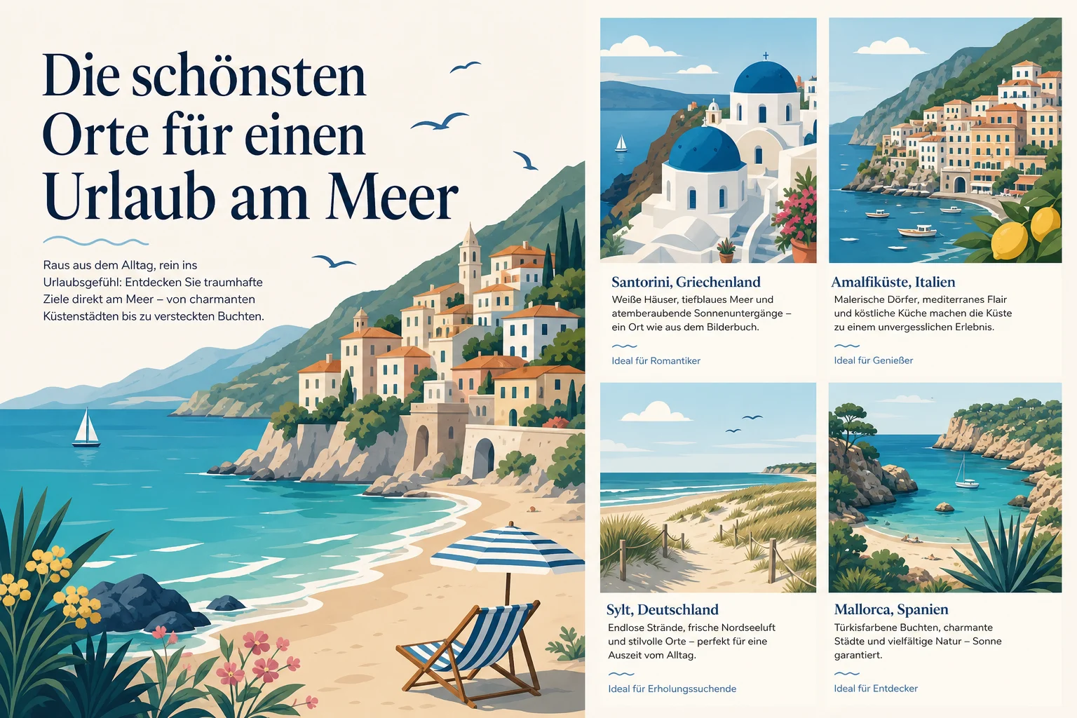 Die schönsten Orte für einen Urlaub am Meer