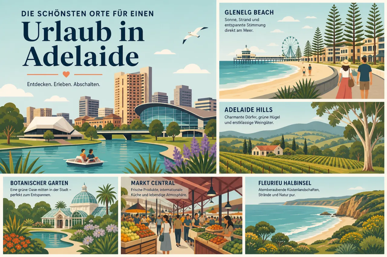 Die schönsten Orte für einen Urlaub in Adelaide