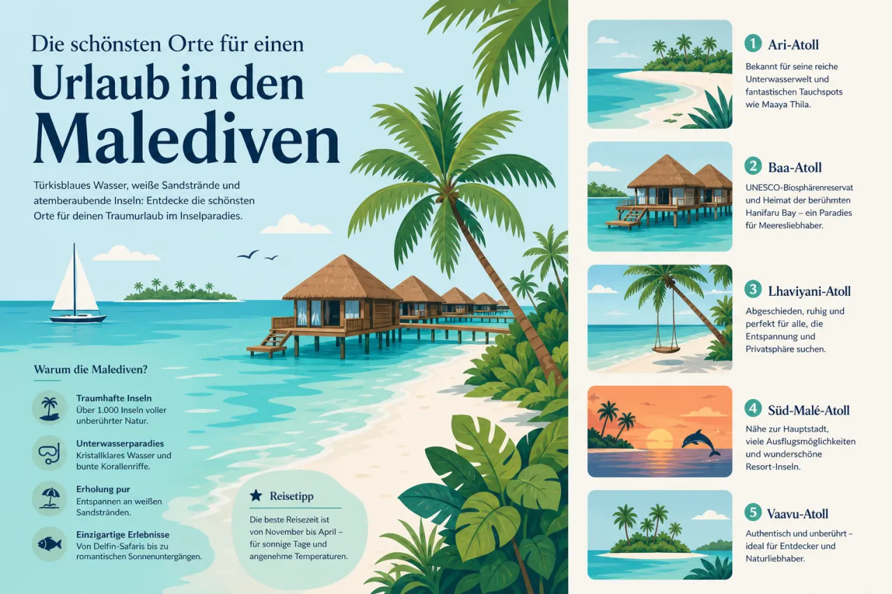 Die schönsten Orte für einen Urlaub auf den Malediven