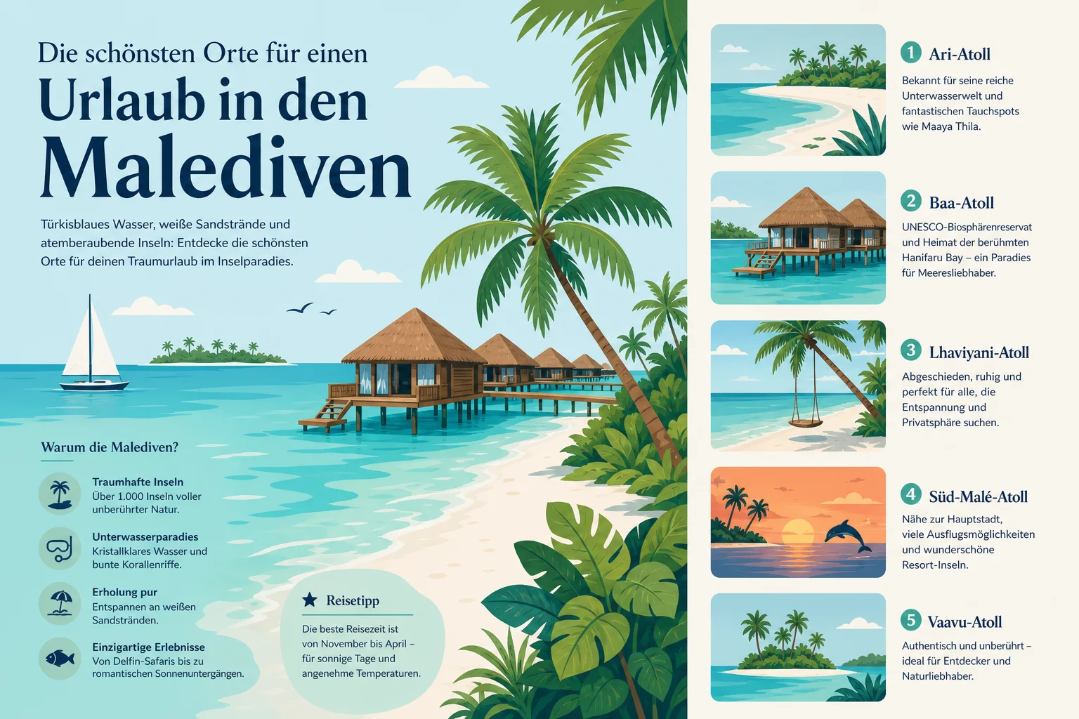Die schönsten Orte für einen Urlaub auf den Malediven