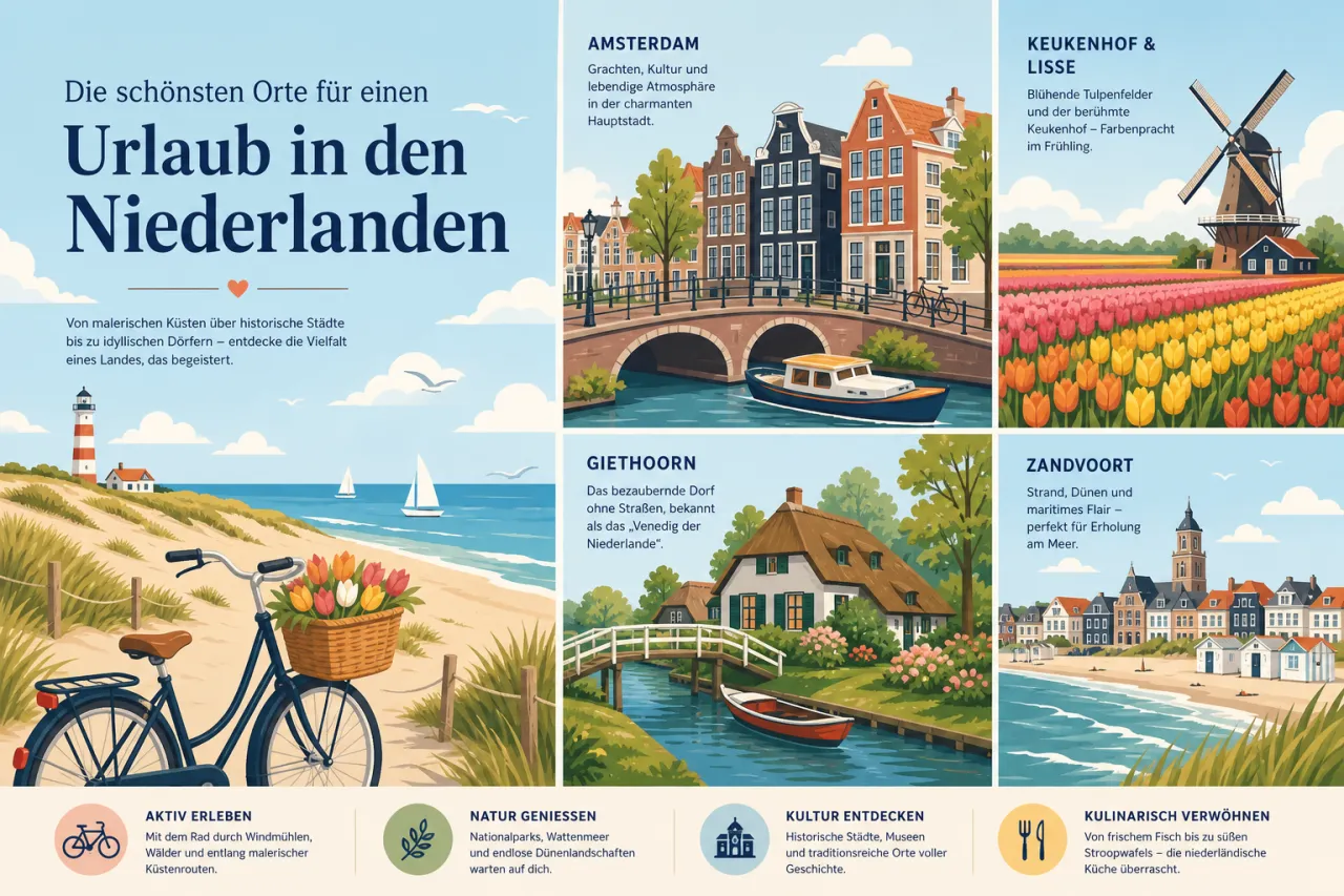Die schönsten Orte für einen Urlaub in den Niederlanden