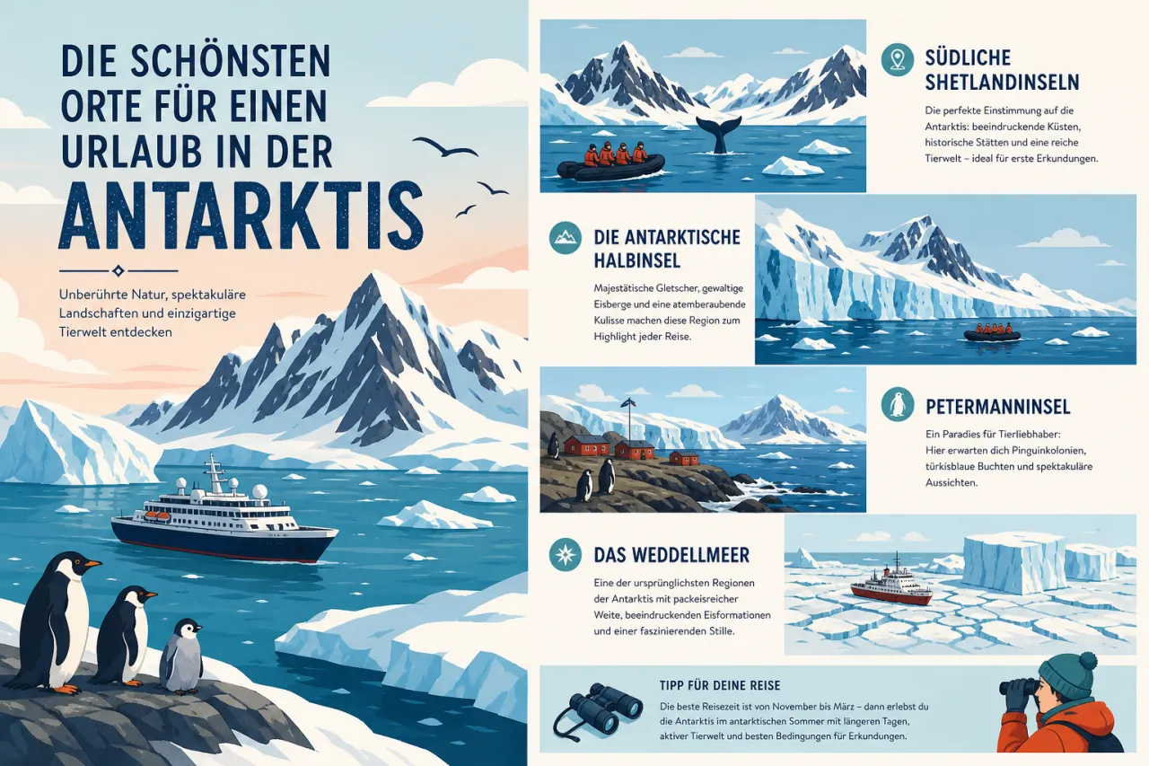 Die schönsten Orte für einen Urlaub in der Antarktis
