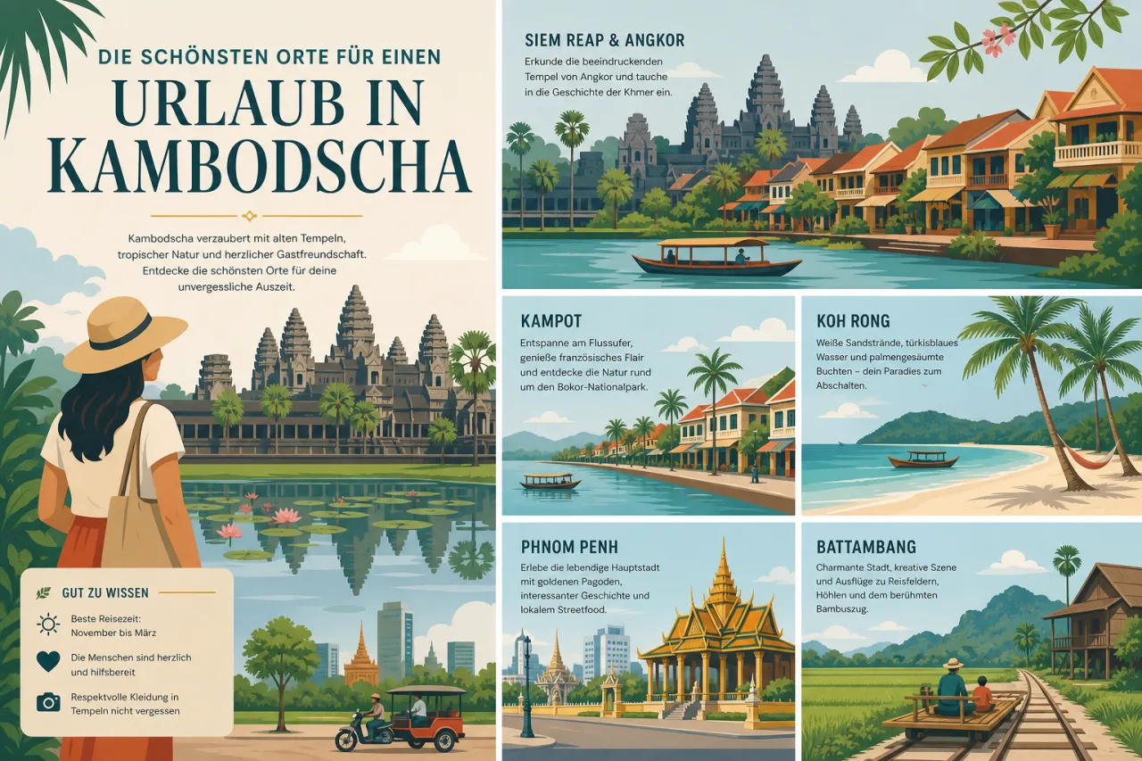 Die schönsten Orte für einen Urlaub in Kambodscha