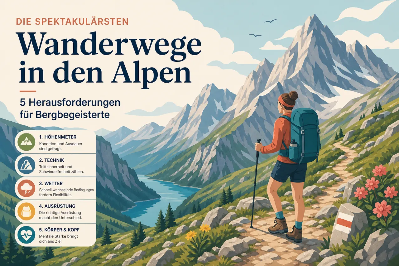 Die spektakulärsten Wanderwege in den Alpen: 5 Herausforderungen für Bergbegeisterte