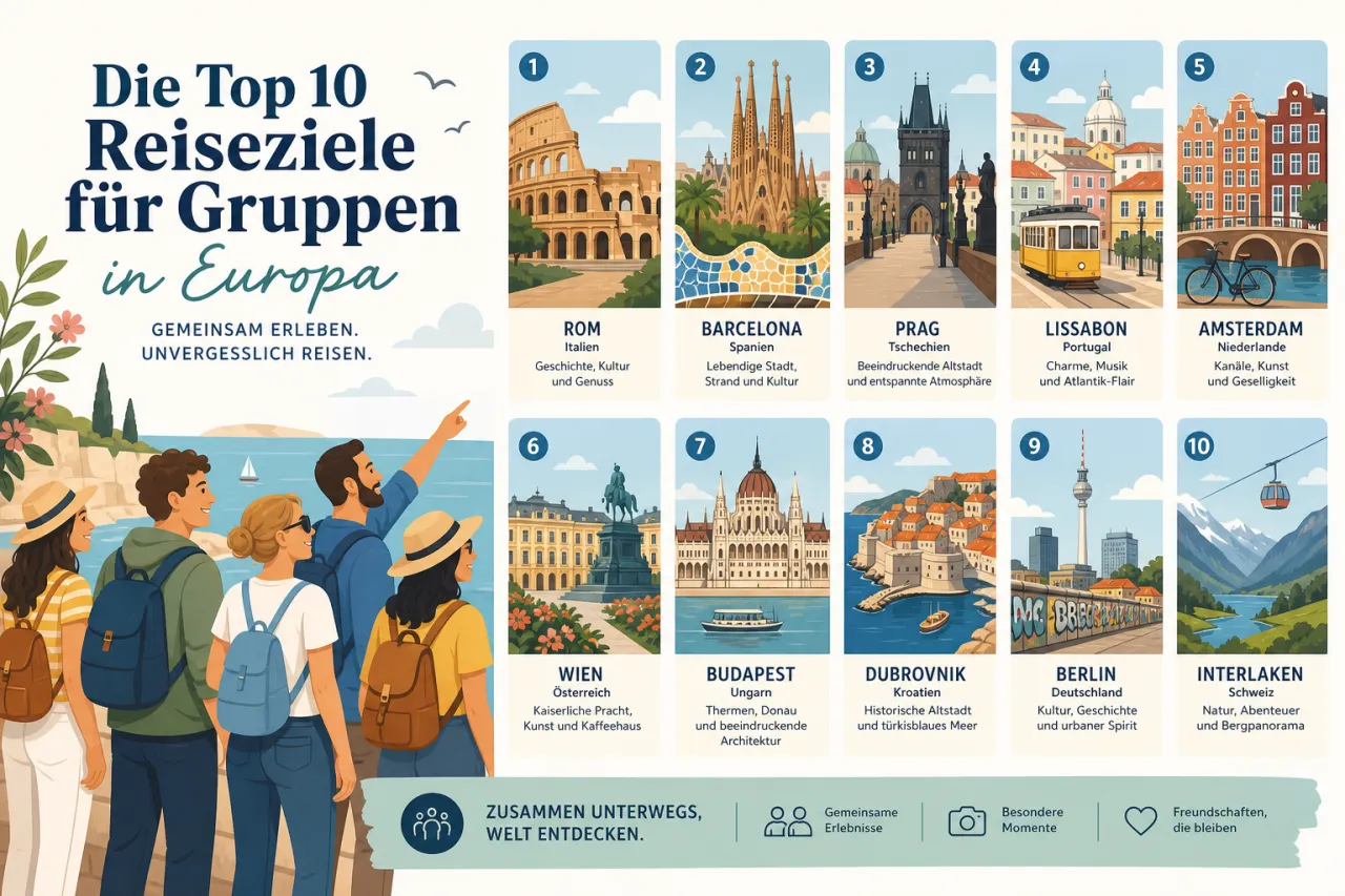 Die Top 10 Reiseziele für Gruppen in Europa
