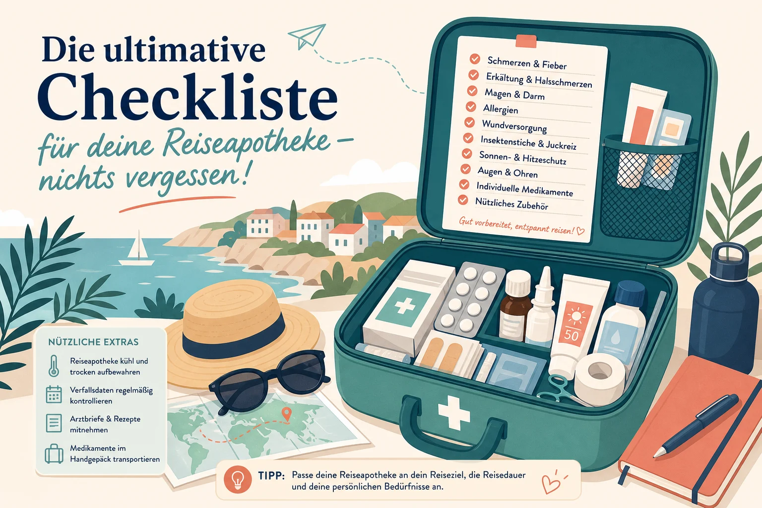 Die ultimative Checkliste für deine Reiseapotheke – nichts vergessen!