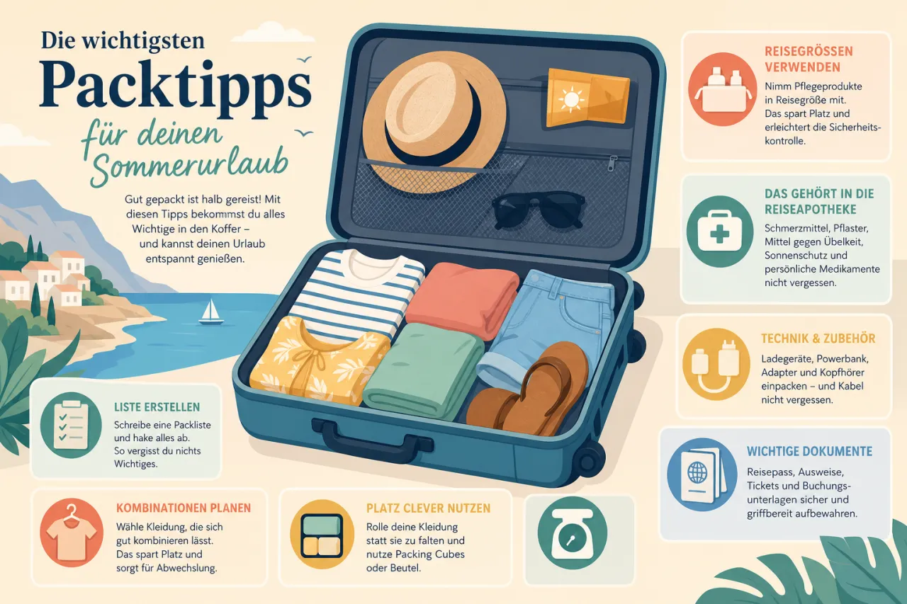 Die wichtigsten Packtipps für deinen Sommerurlaub
