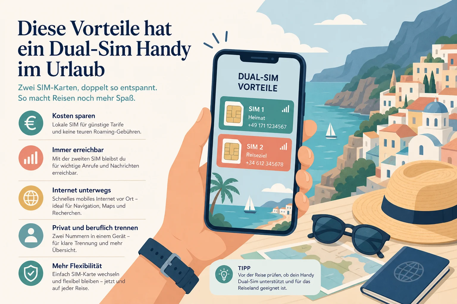 Diese Vorteile hat ein Dual-SIM-Handy im Urlaub