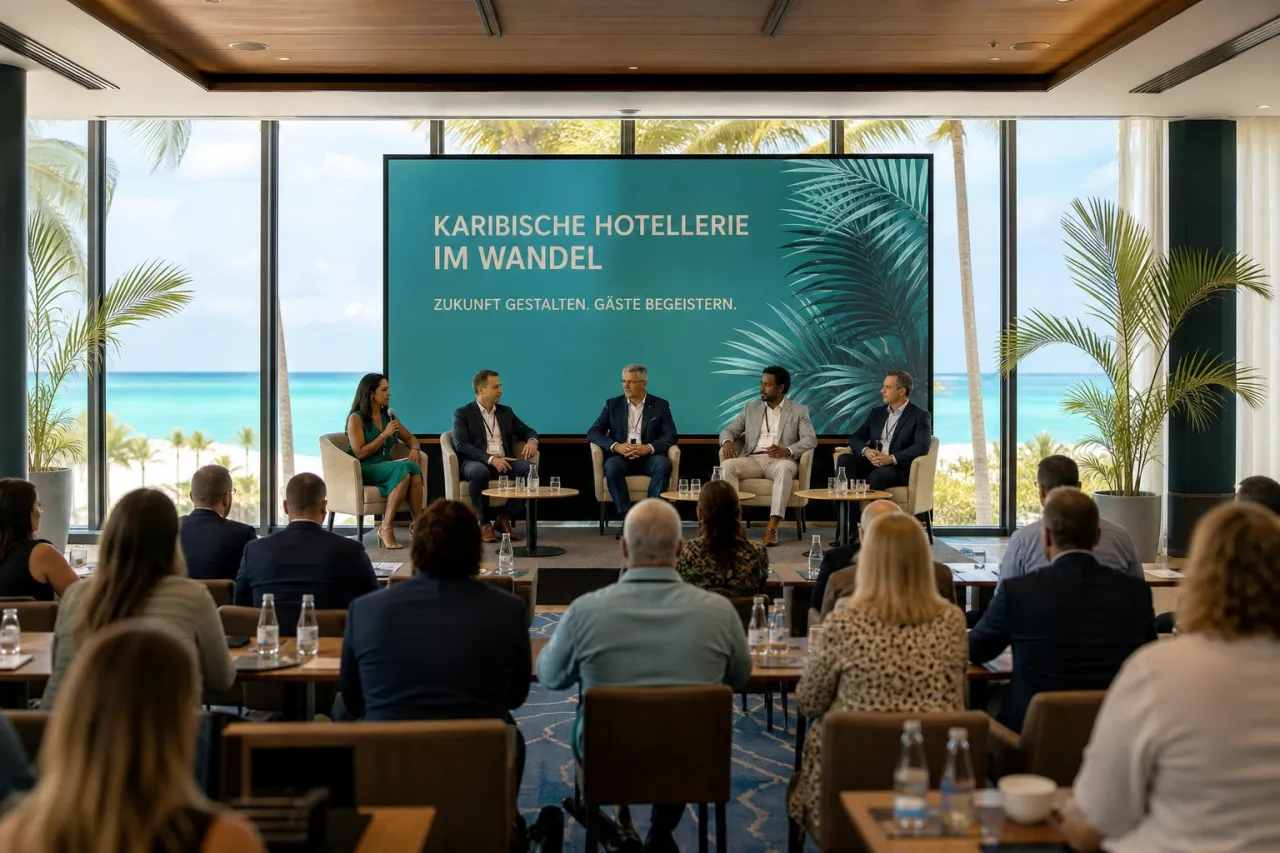 Konferenzraum mit Hoteliers beim Direct Booking Summit Caribbean 2026 im Sandals Grande Antigua
