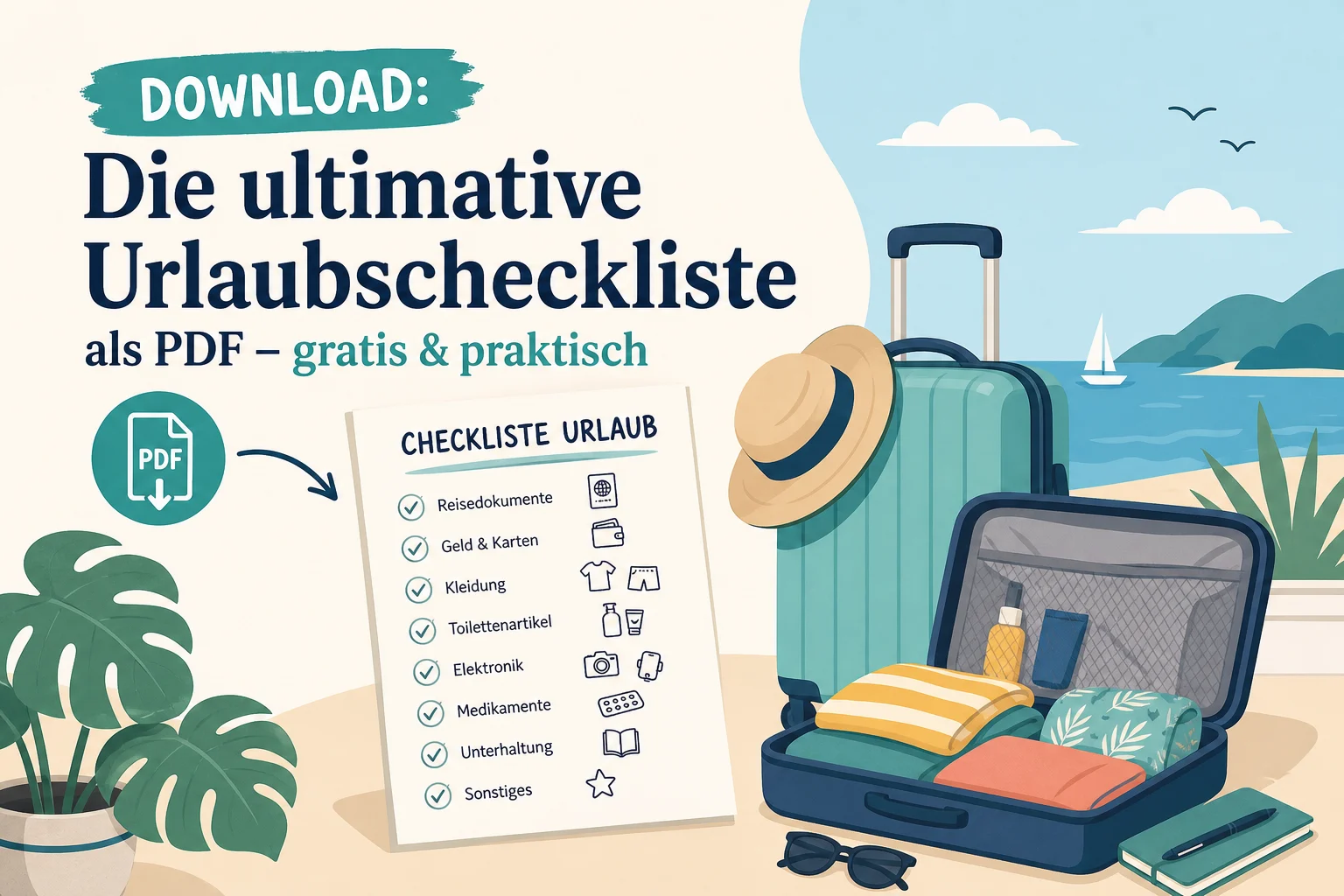 Download: Die ultimative Urlaubscheckliste als PDF – gratis & praktisch