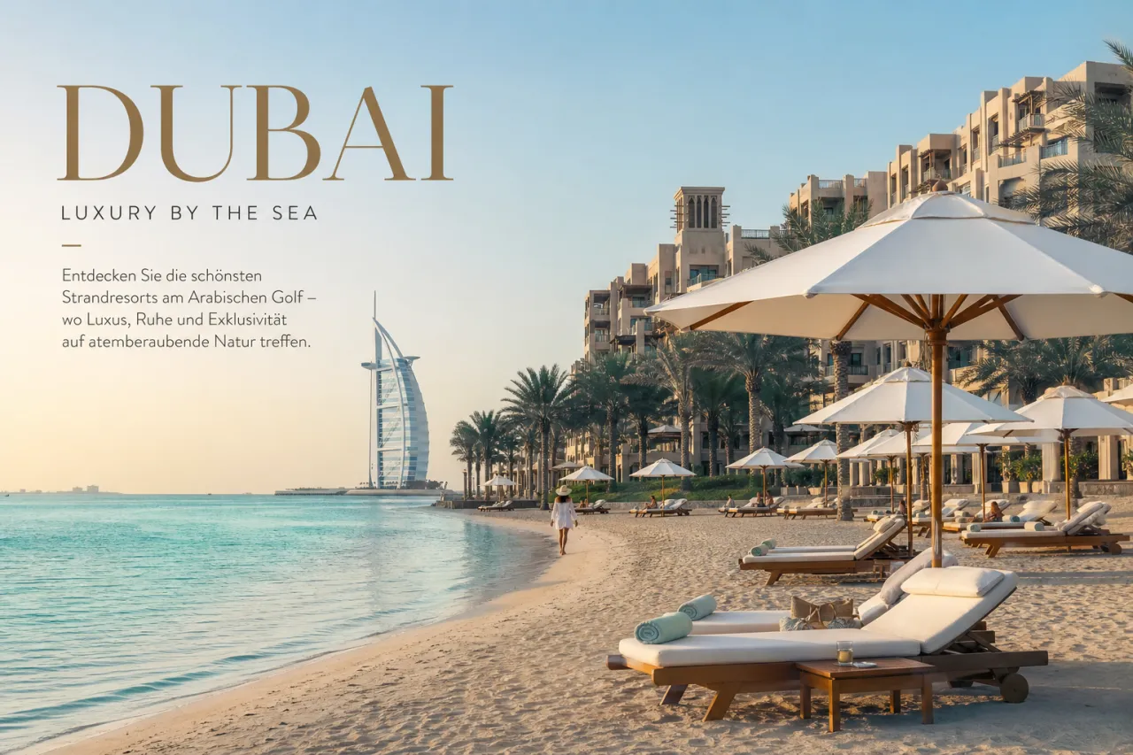 Four Seasons Resort Dubai at Jumeirah Beach – privater Strand am Arabischen Golf mit Sonnenschirmen