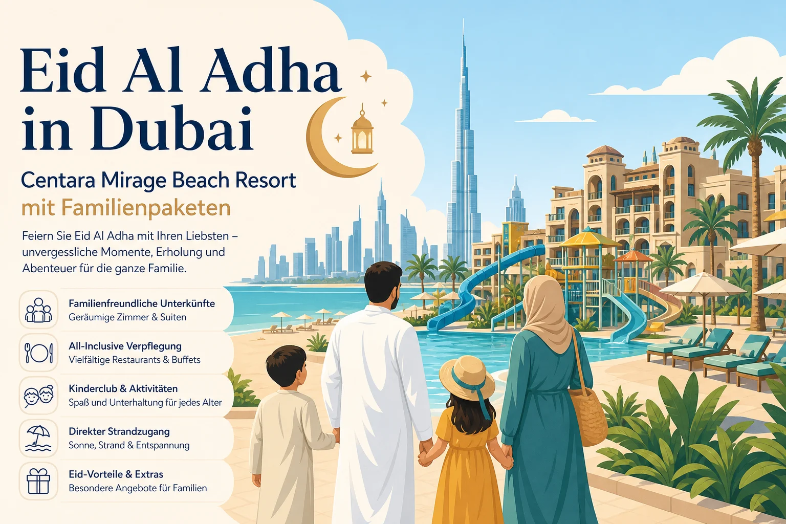 Eid Al Adha in Dubai: Centara Mirage Beach Resort mit Familienpaketen