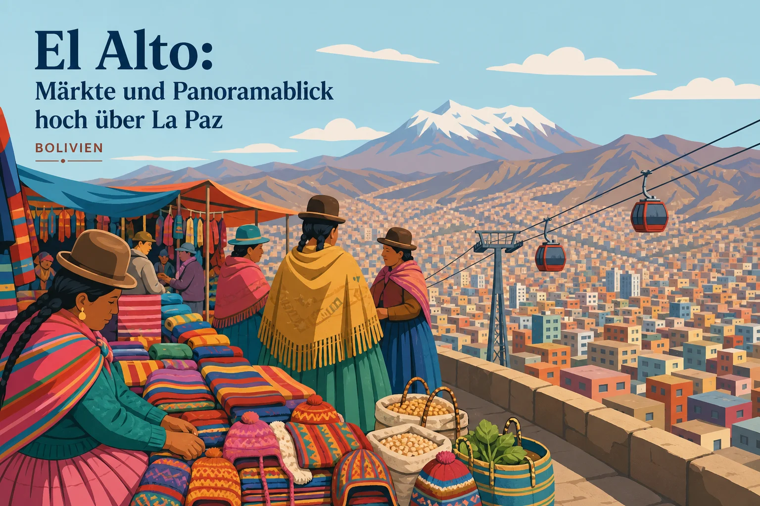 El Alto: Märkte und Panoramablick hoch über La Paz