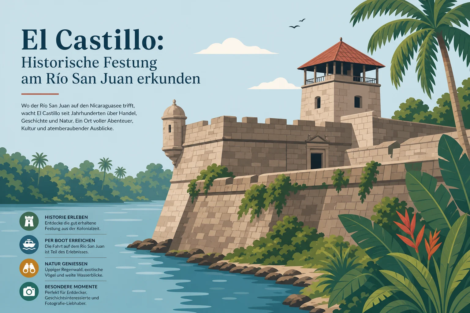El Castillo: Historische Festung am Río San Juan erkunden