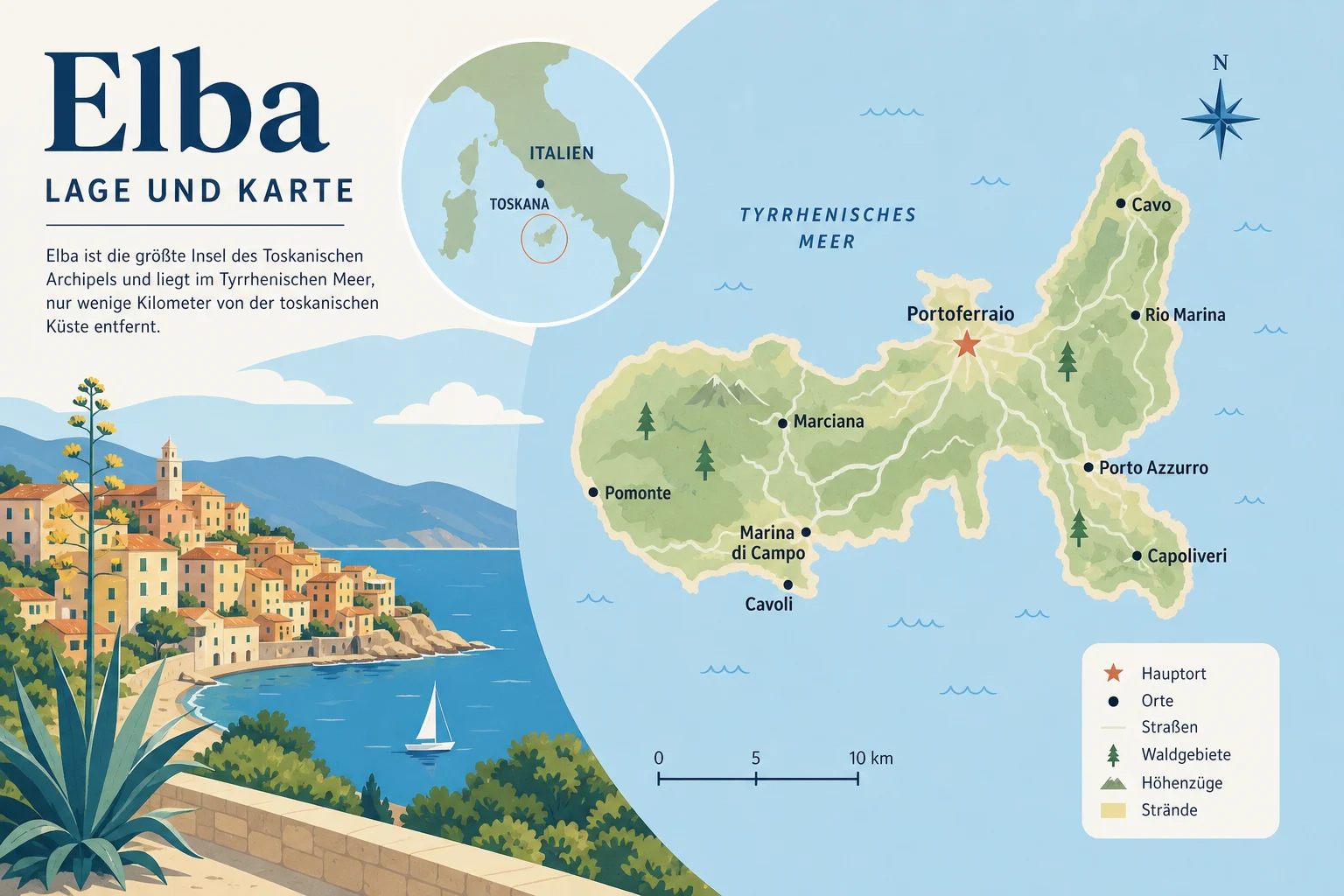 Elba Lage und Karte
