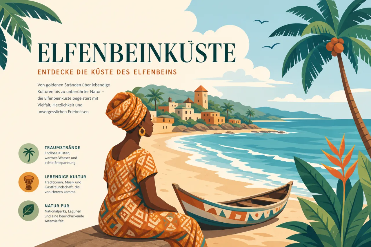 Elfenbeinküste: Küstenorte, Strände, Küche und Reisezeit