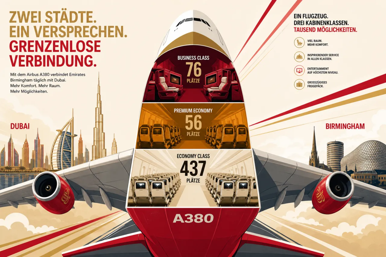 Emirates rüstet erste A380 mit zwei Klassen um