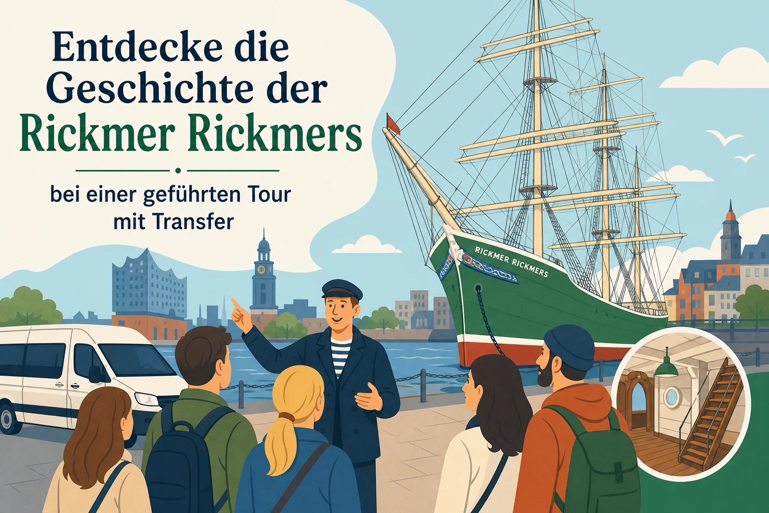 Rickmer Rickmers in Hamburg: Geführte Tour mit Transfer