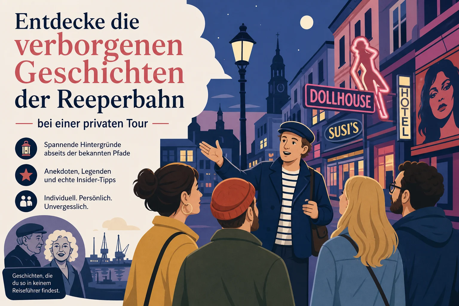 Entdecke die verborgenen Geschichten der Reeperbahn bei einer privaten Tour