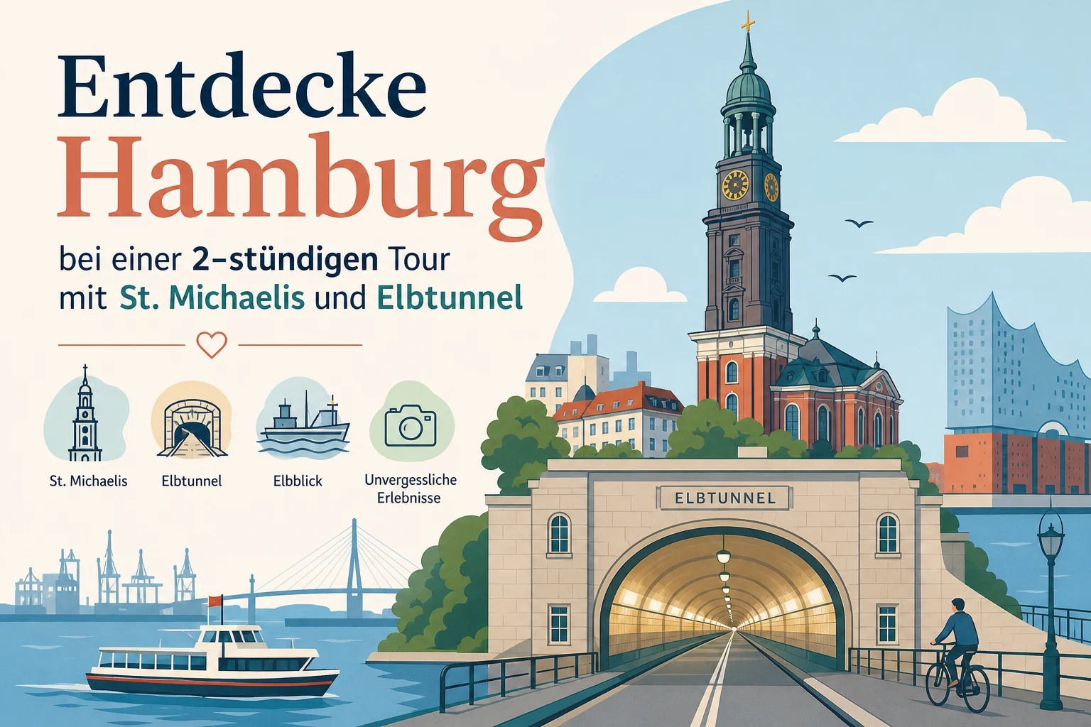 Entdecke Hamburg bei einer 2-stündigen Tour mit St. Michaelis und Elbtunnel
