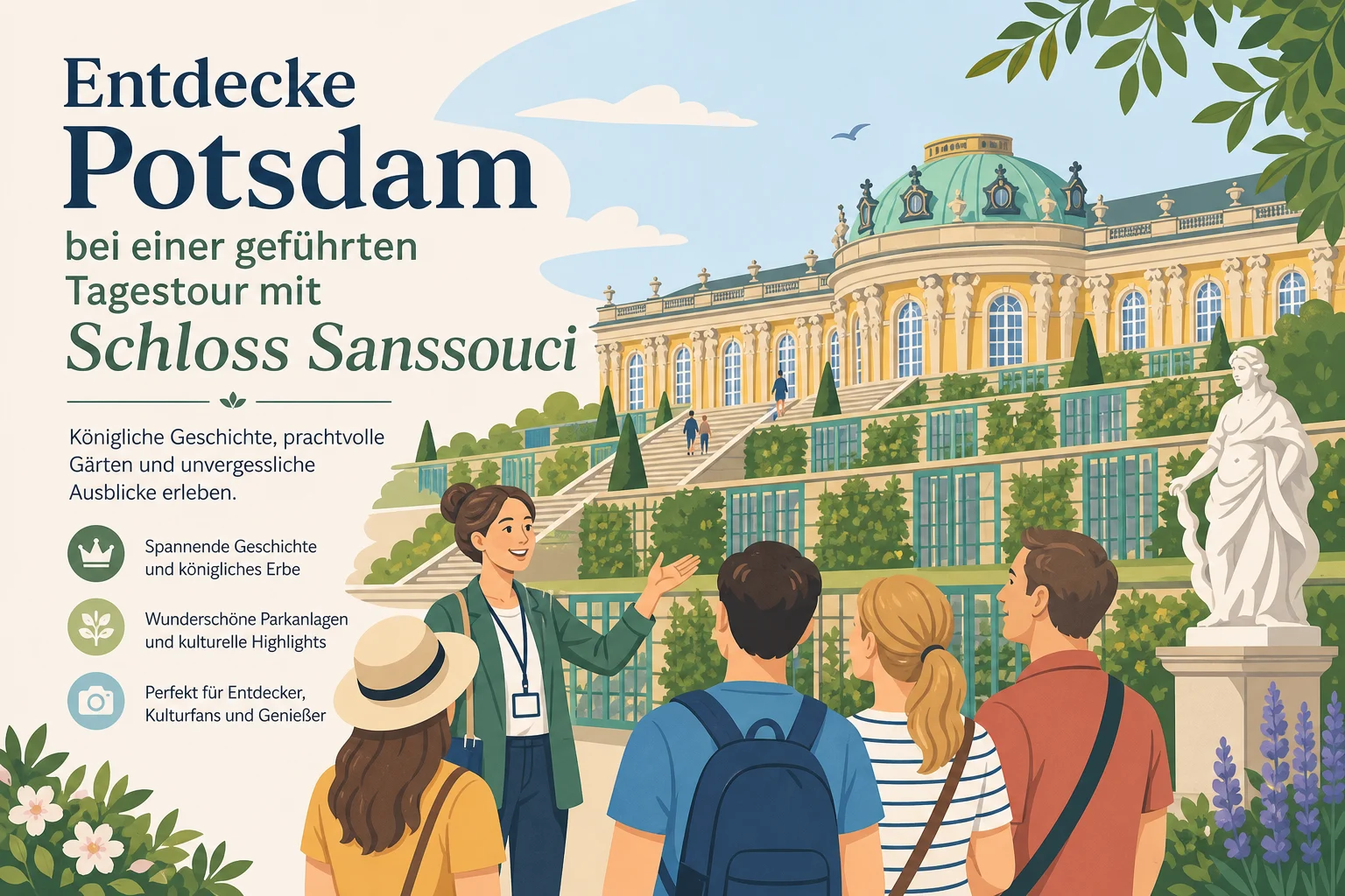 Potsdam bei einer geführten Tagestour mit Schloss Sanssouci