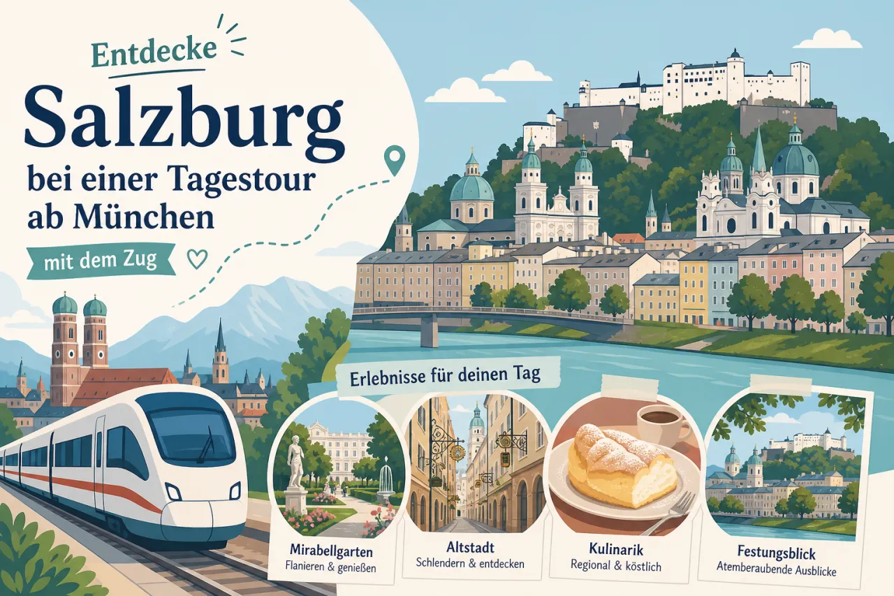 Entdecke Salzburg bei einer Tagestour ab München mit dem Zug