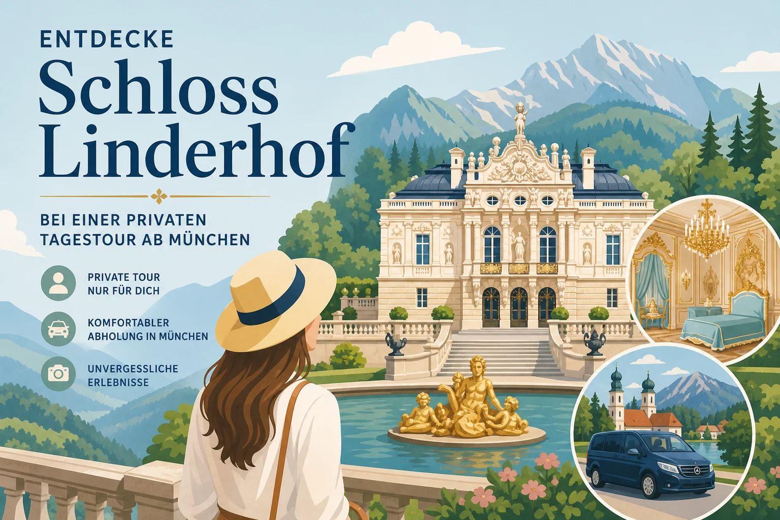 Entdecke Schloss Linderhof bei einer privaten Tagestour ab München