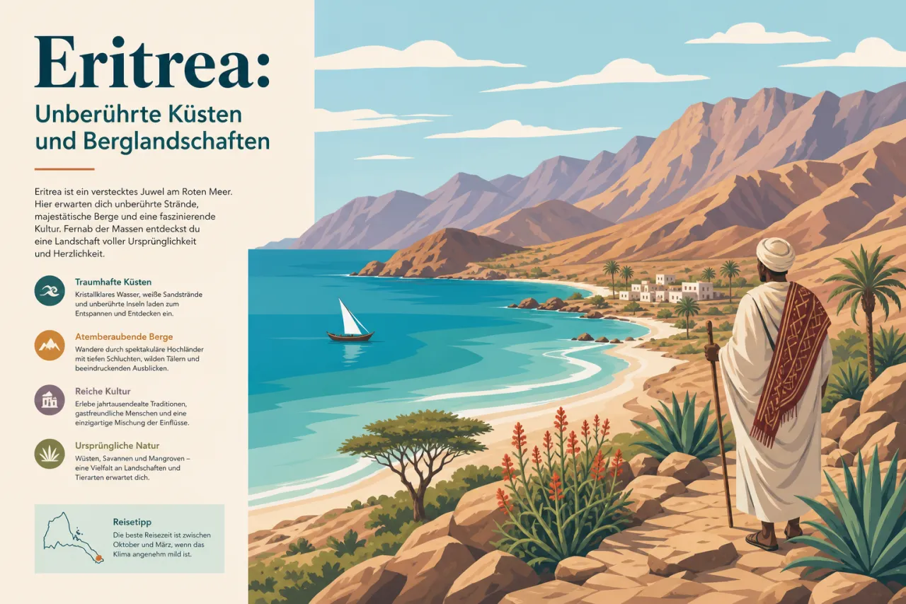 Eritrea: Unberührte Küsten und Berglandschaften