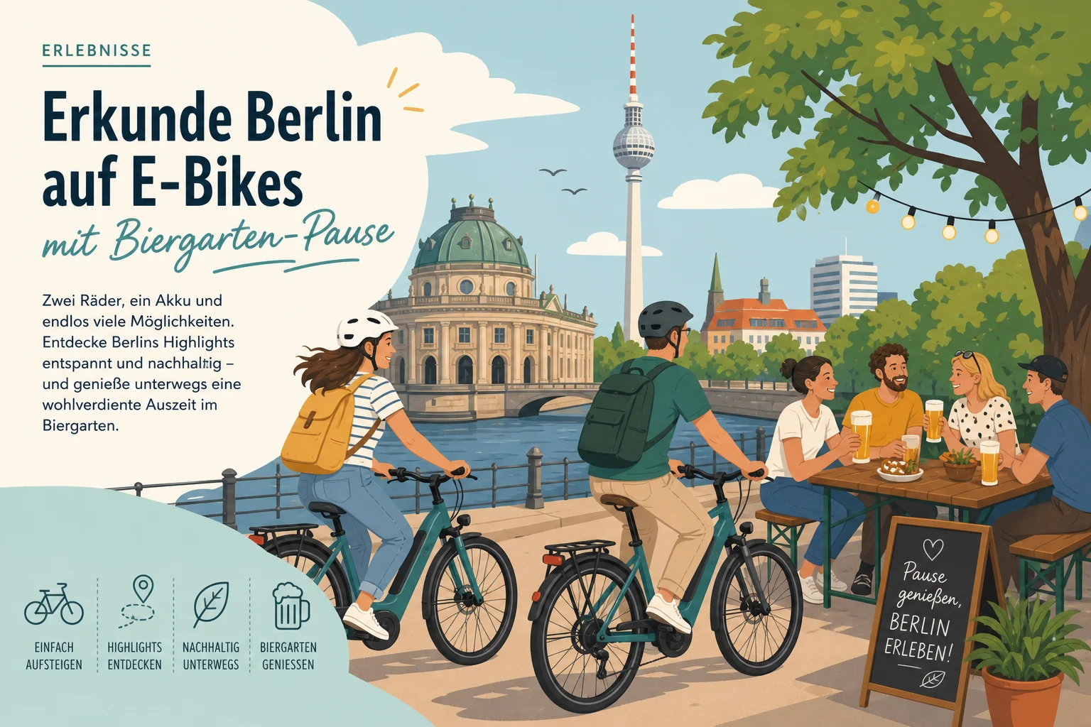 Berlin per E-Bike mit Biergarten-Pause