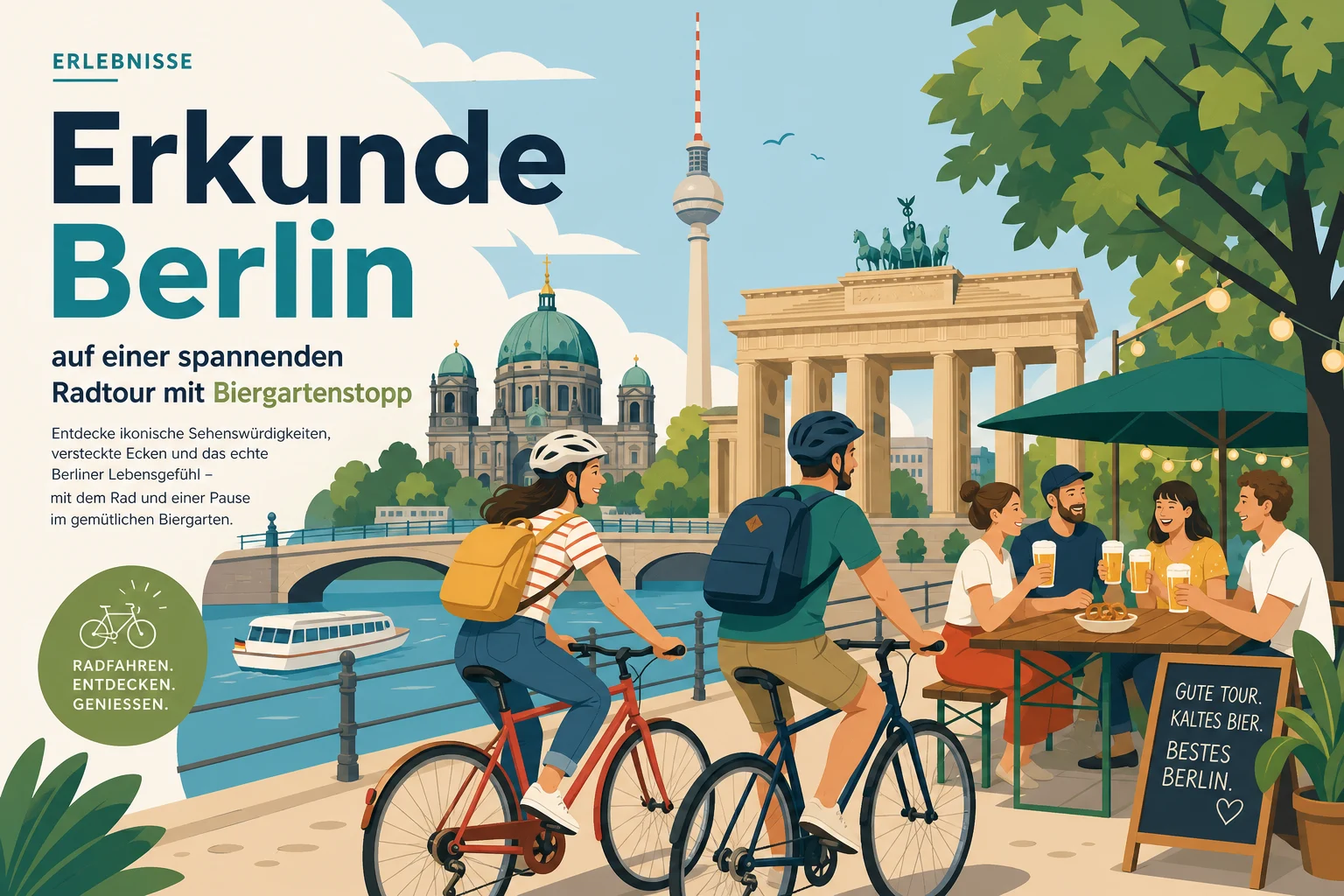 Erkunde Berlin auf einer spannenden Radtour mit Biergartenstopp