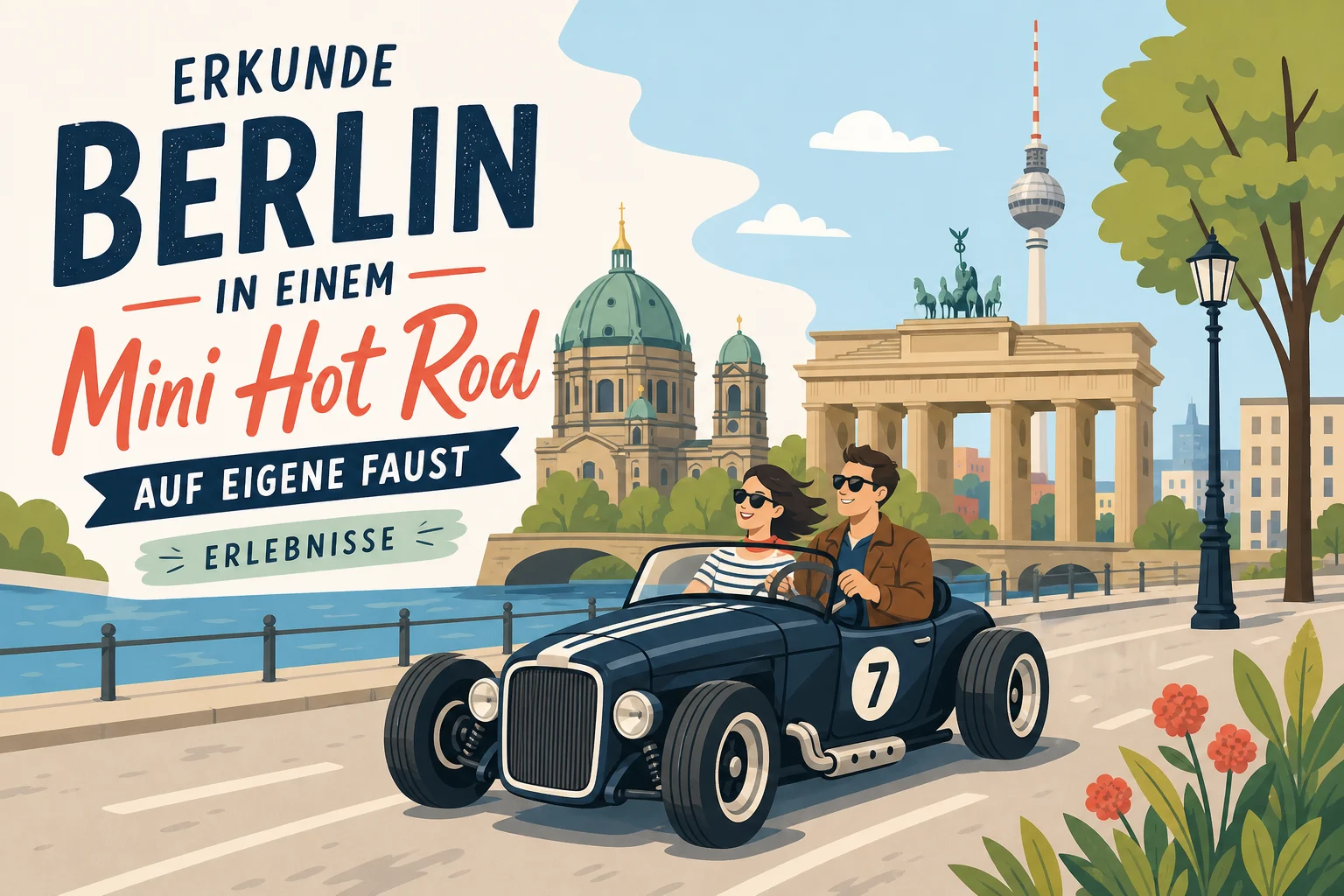 Erkunde Berlin in einem Mini Hot Rod auf eigene Faust