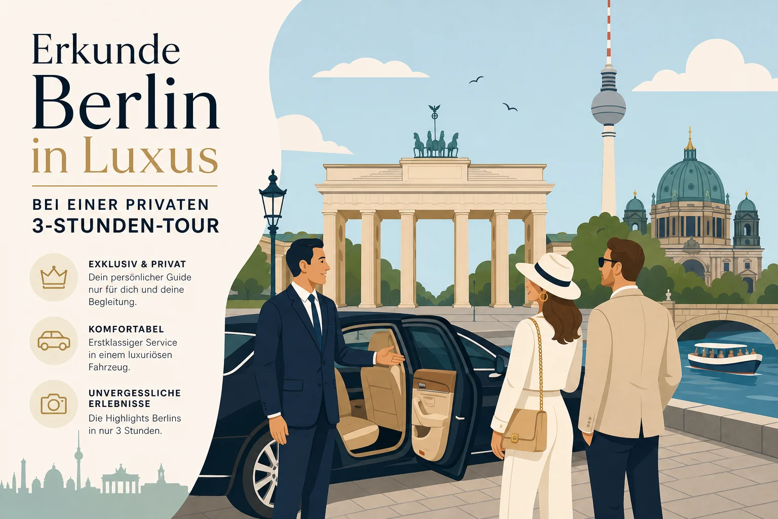 Erkunde Berlin in Luxus bei einer privaten 3-Stunden-Tour