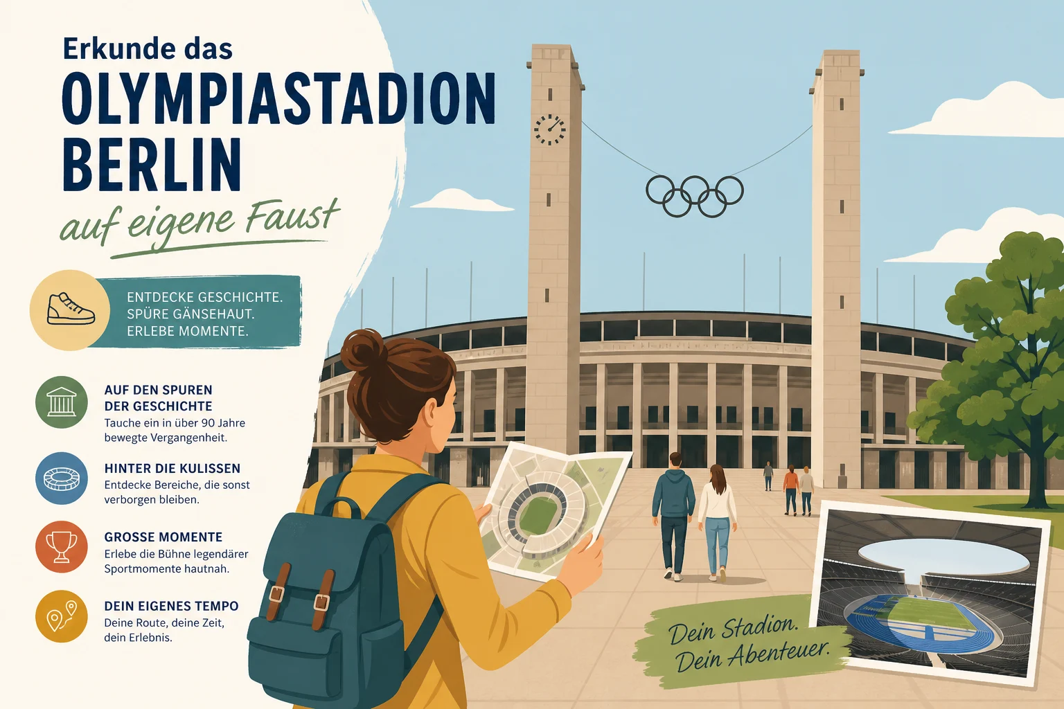 Erkunde das Olympiastadion Berlin auf eigene Faust