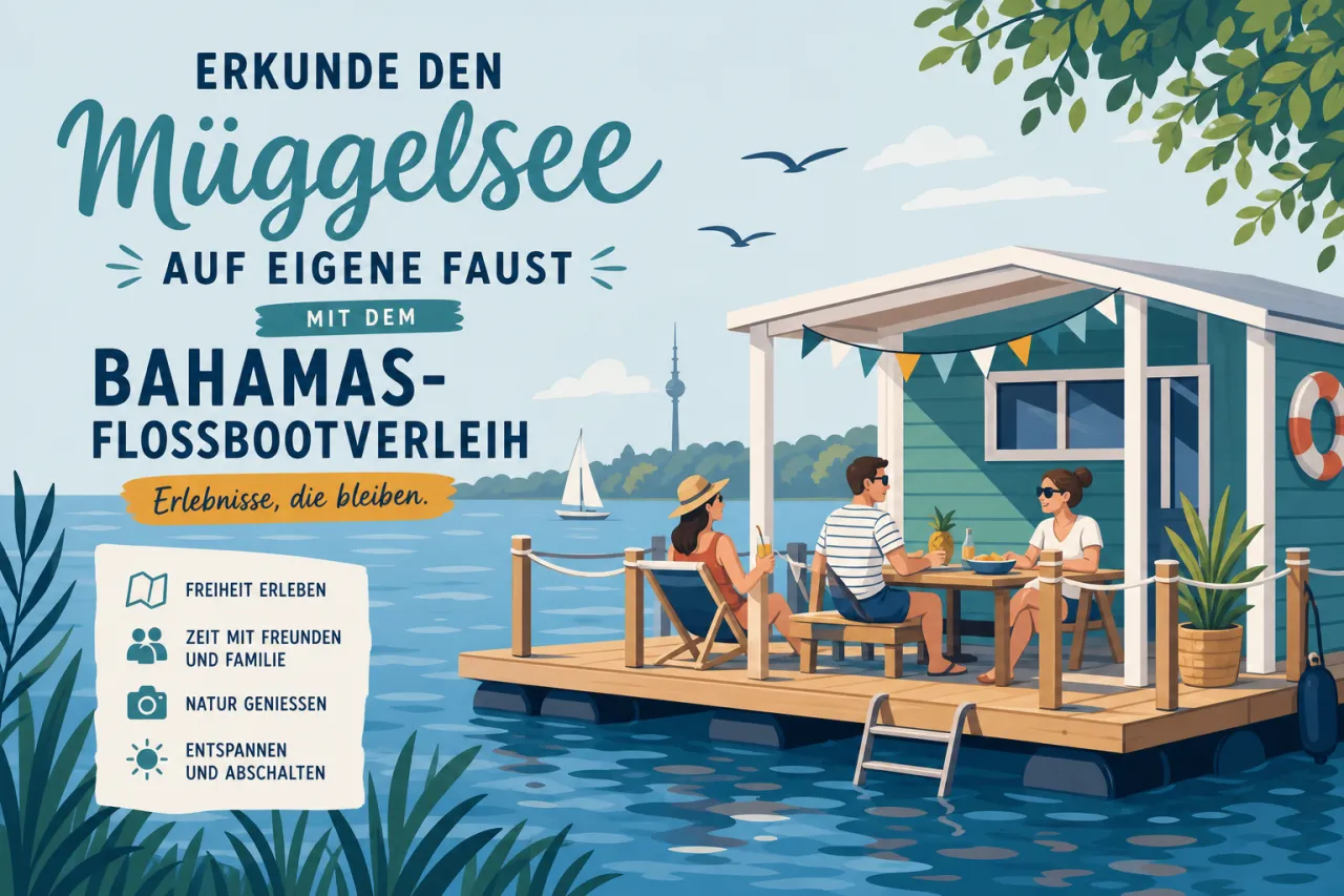 Erkunde den Müggelsee auf eigene Faust mit dem Bahamas-Floßbootverleih