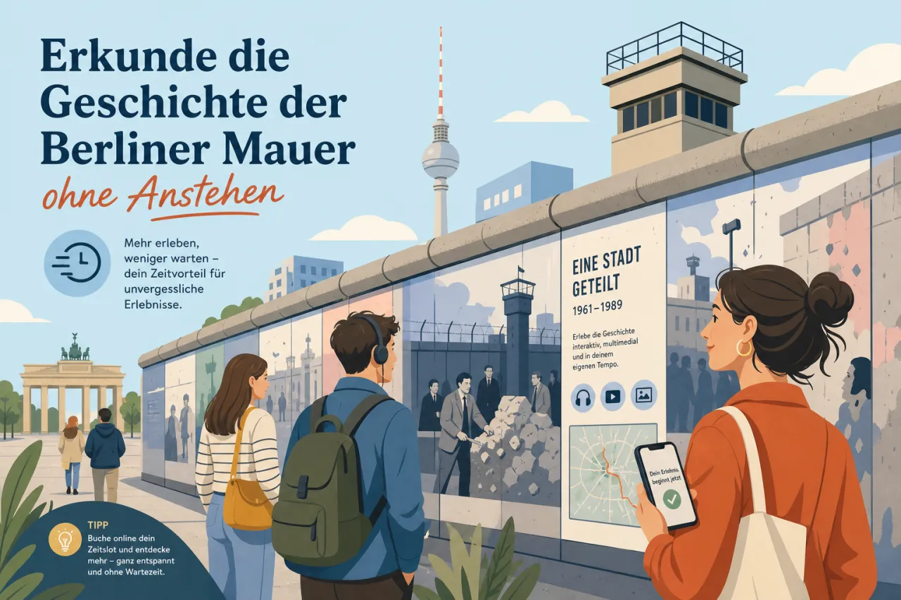 Berliner Mauer im Mauermuseum ohne Anstehen erleben