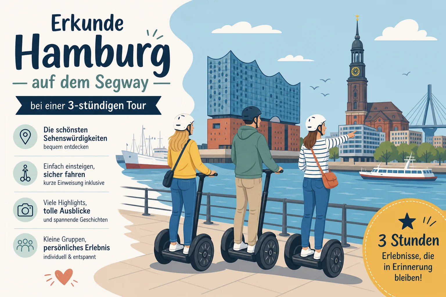 Erkunde Hamburg auf dem Segway bei einer 3-stündigen Tour