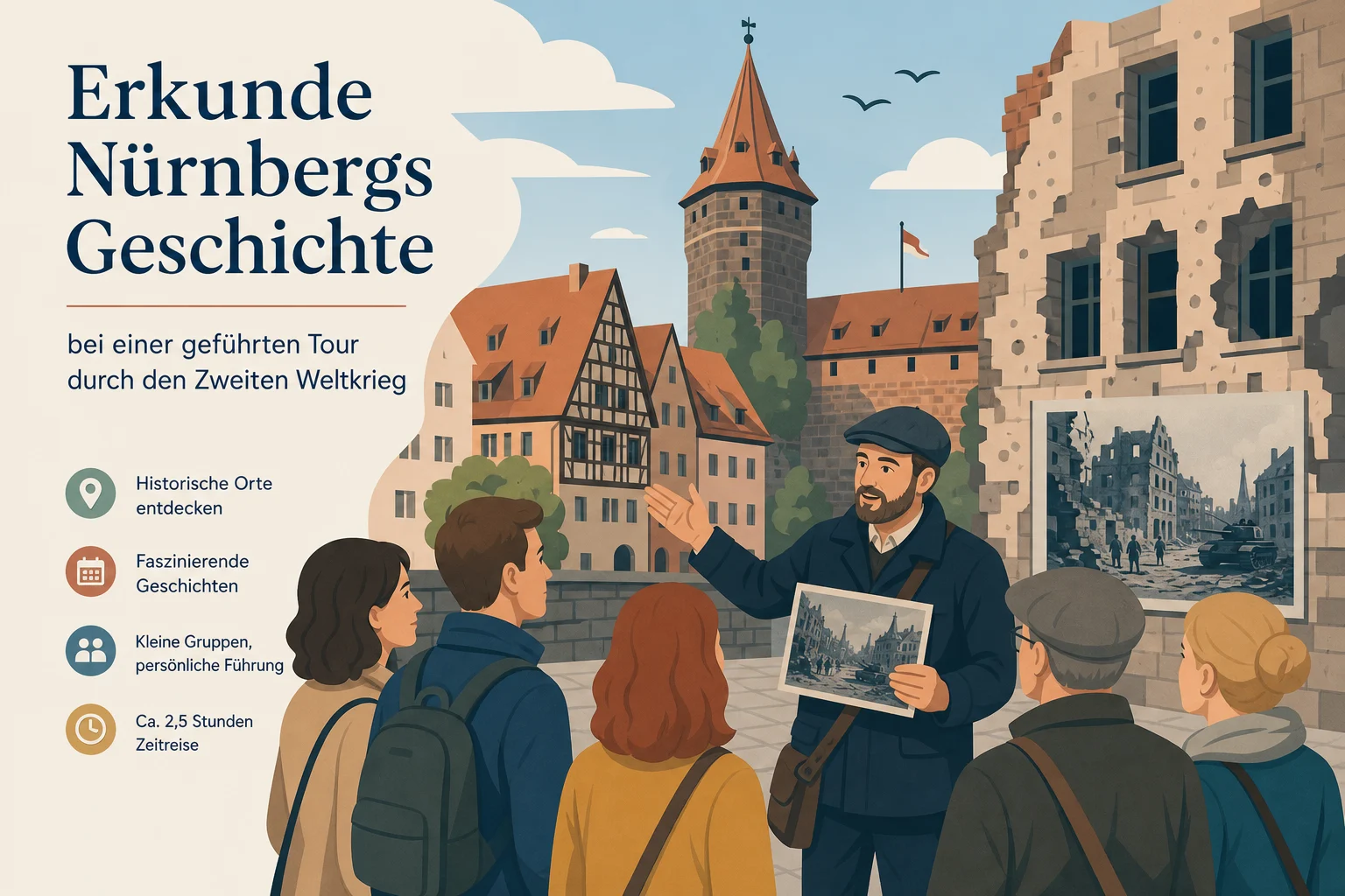 Erkunde Nürnbergs Geschichte bei einer geführten Tour durch den Zweiten Weltkrieg