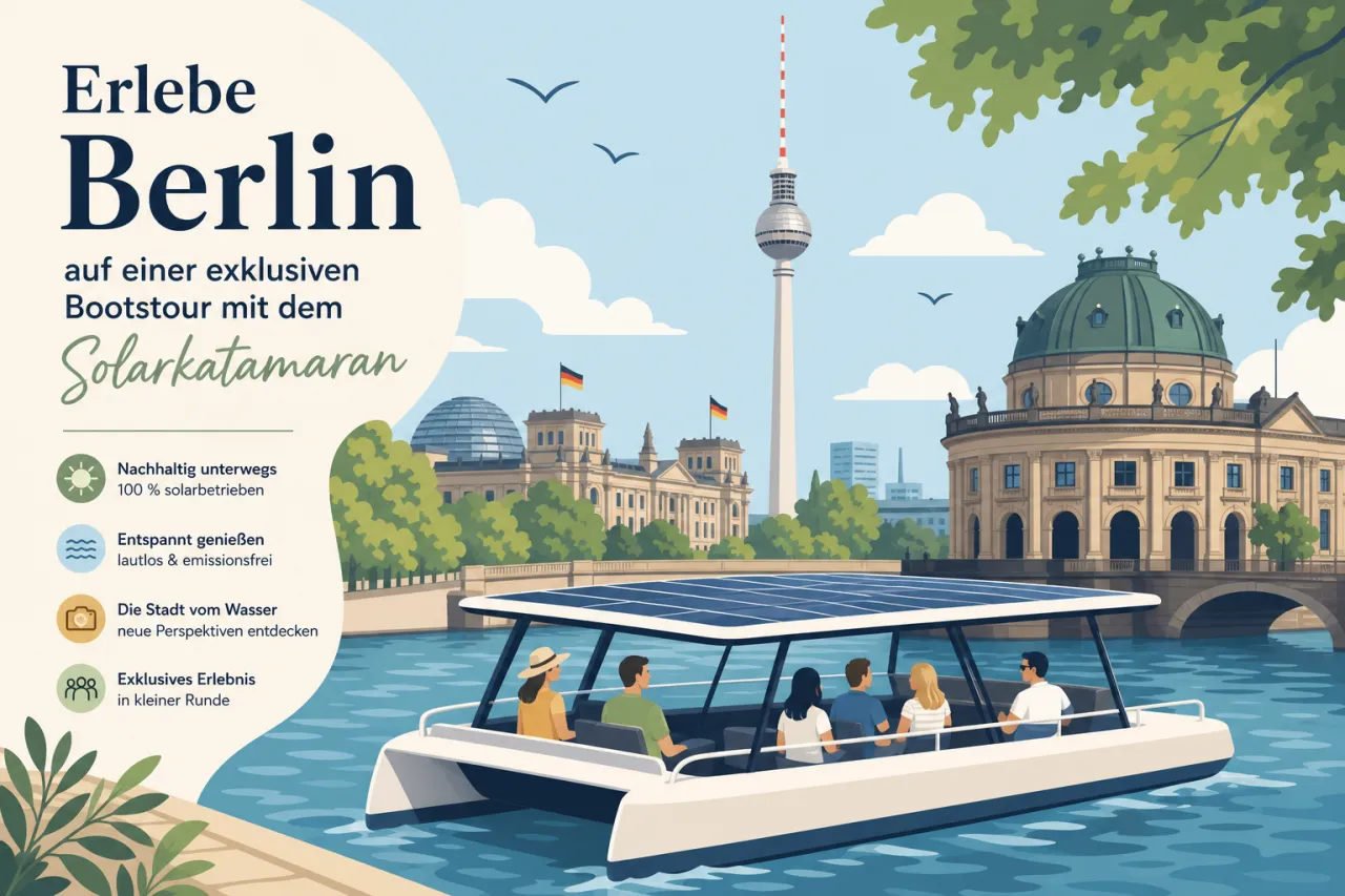 Berlin auf einer Solarkatamaran-Bootstour erleben