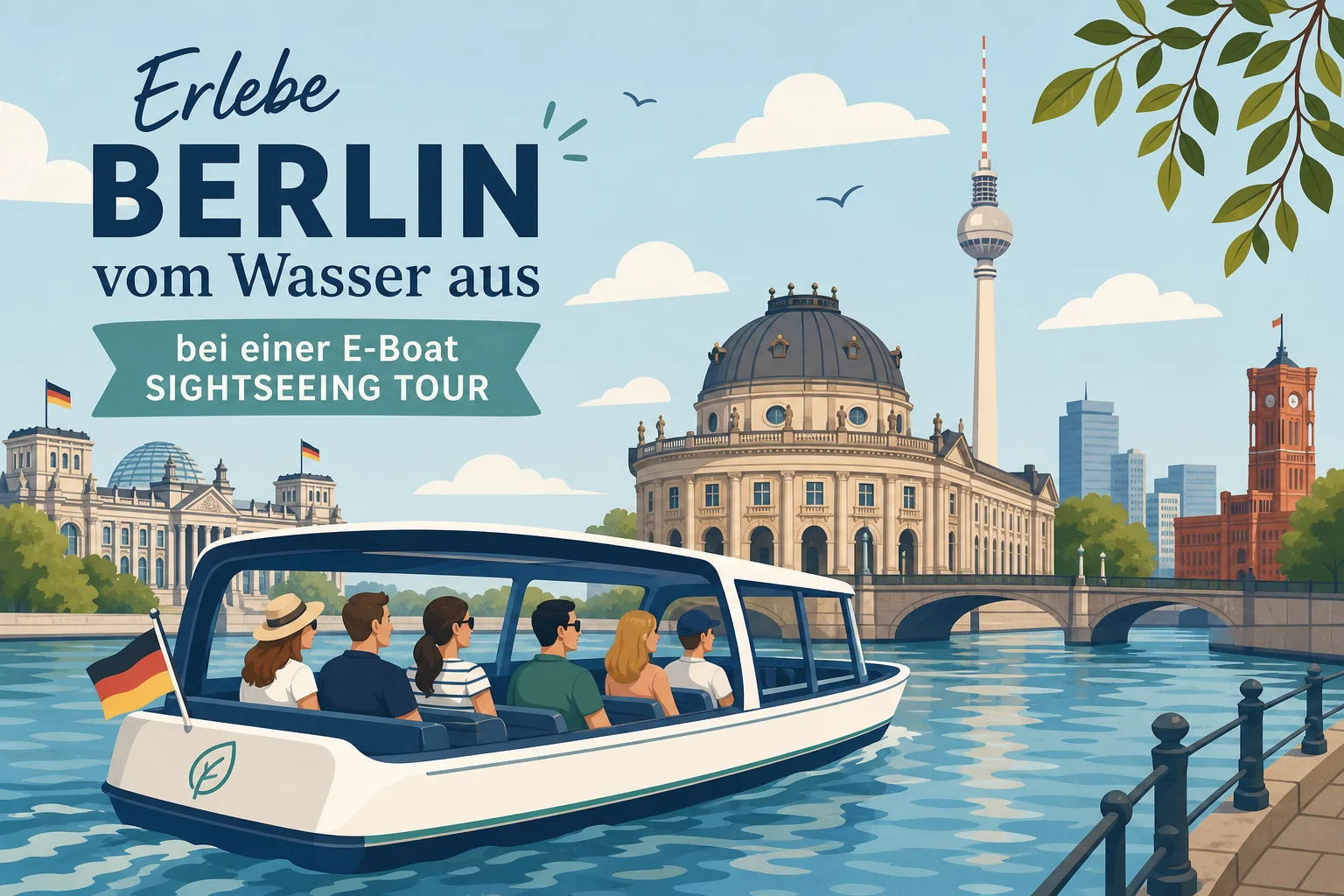 Erlebe Berlin vom Wasser aus bei einer E-Boat Sightseeing Tour