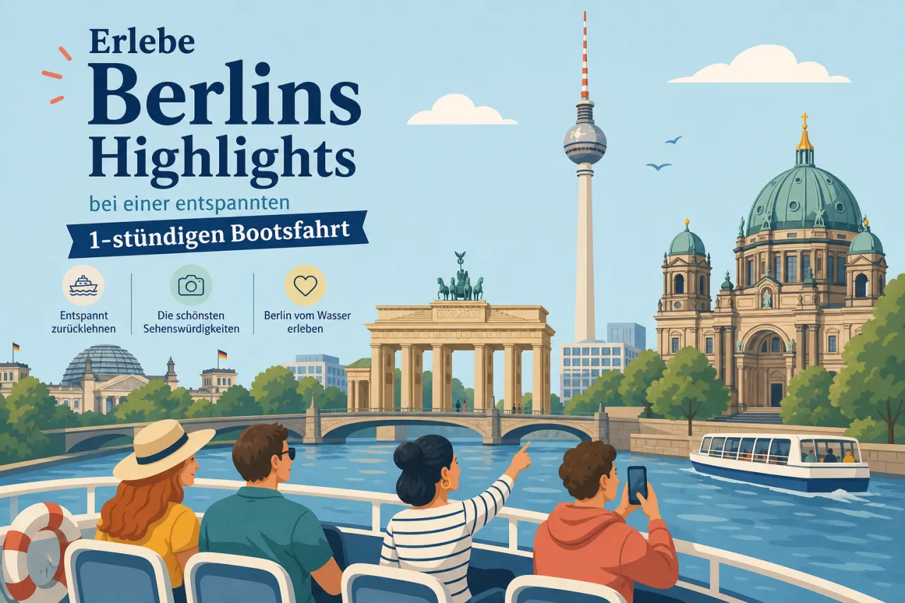Berlins Highlights bei einer 1-stündigen Bootsfahrt