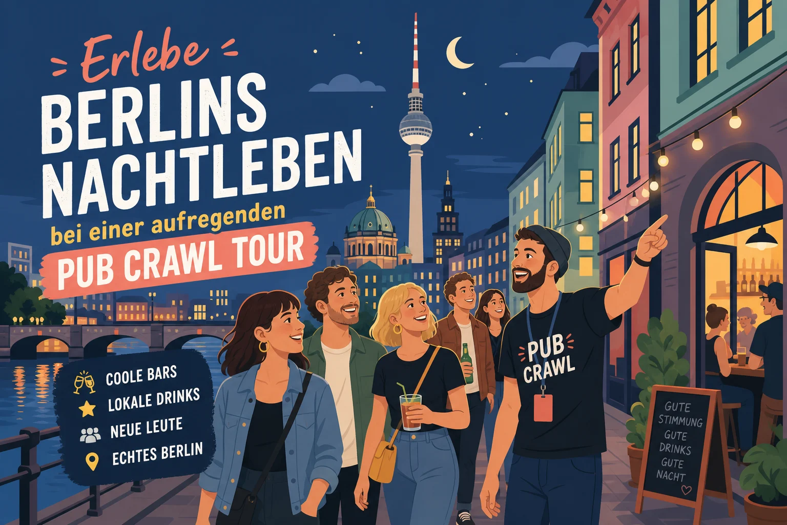 Berlins Nachtleben bei einer Pub Crawl Tour erleben